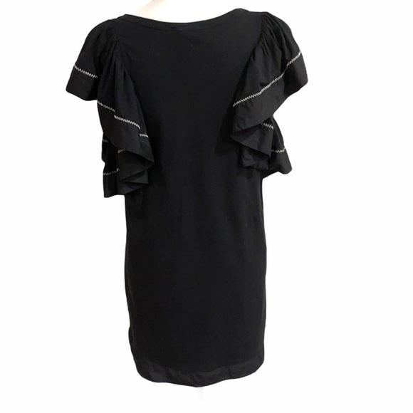 See by Chloe Cascading Ruffle Sleeve Dress SZ S Black - Picture 8 of 10
